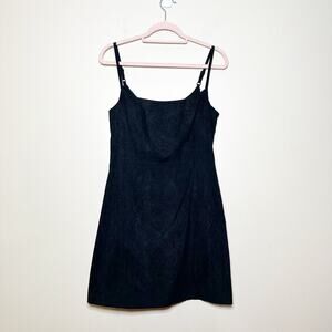 VTG Express Babydoll 90s Grunge Mini Cocktail Slip Dress Black Snakes print 8